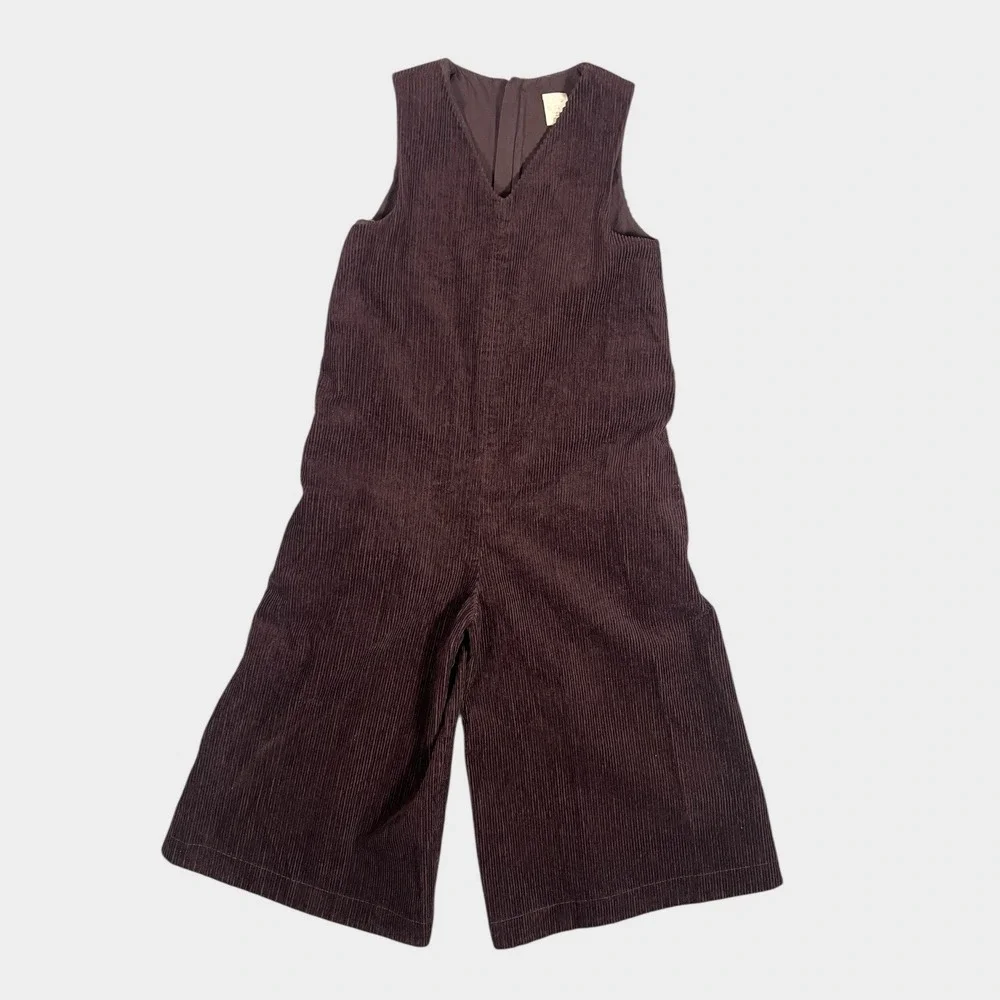 COS Kids‎ Girls Brown Corduroy Wide Leg Jumpsuit Overalls Size 6-8Y